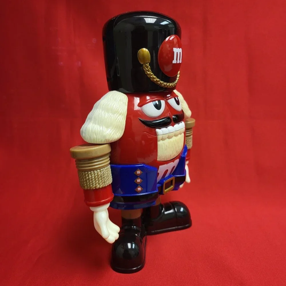 M&M's Candy Dispenser Nutcracker Sweet Holiday Blue Character with Red Holiday S